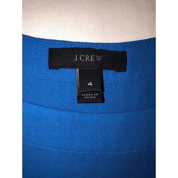 Jcrew Womens Top Size 4 Blue Sleeveless Career Office Layering Shell Round Neck - Picture 2 of 8